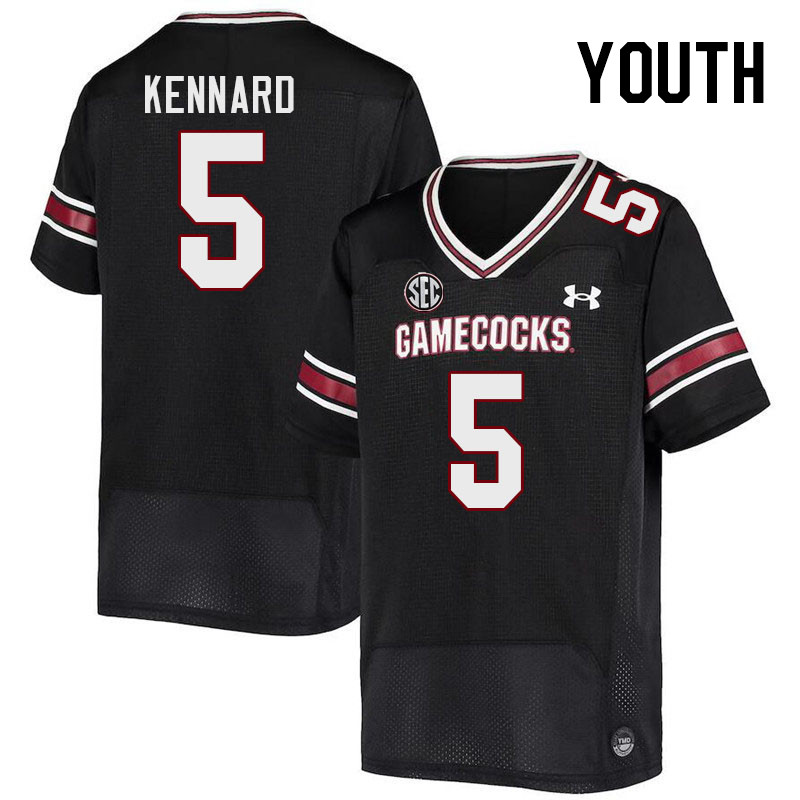 Youth #5 Kyle Kennard South Carolina Gamecocks College Football Jerseys Stitched-Black